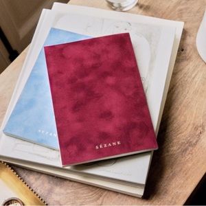 Sezane Velvet Notebook - Burgundy